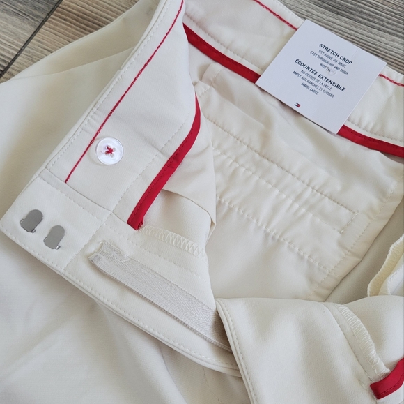 NWT Tommy Hilfiger Crop Pants Size 2 Cream Color Wide Leg - Picture 3 of 6